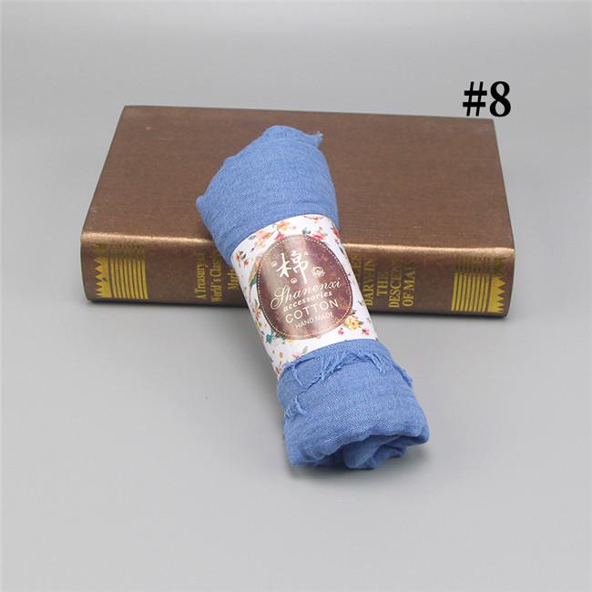 Wholesale Price 70*180cm Women Muslim Crinkle Hijab Scarf Femme Musulman Soft Cotton Headscarf Islamic Hijab Shawls and Wraps