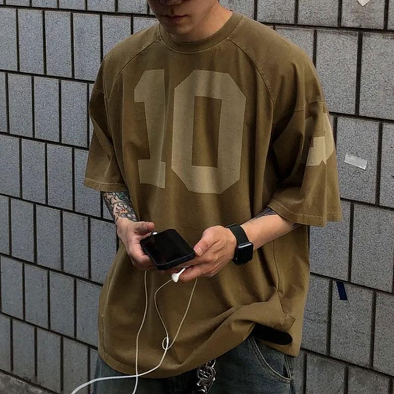 INCERUN Oversized Men O Neck Print Half Sleeve Summer T-Shirts Tops