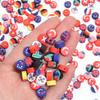 50Pcs 9mm Polymer Clay Flat Round Beads National Flag Loose Spacer Beads For DIY Handmade Bracelets Earrings Making Accessories