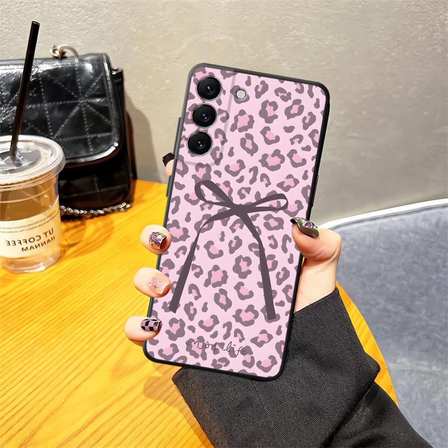 Креативный чехол-бант с леопардовым принтом для Samsung Galaxy A57 A15 A23 A55 A37 A53 A17 A25 A16 A05 A06 A73 A51 A52 A36 Чехол для телефона A13