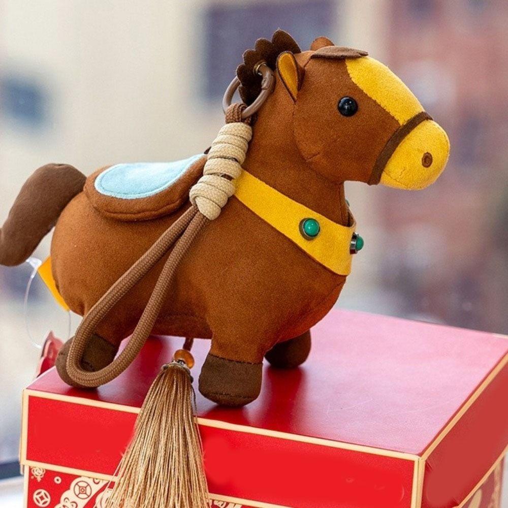 Realistic Pony Plush Keychain Ultra-soft Stuffed Year Horse Mascot for Year of The Horse