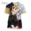 Summer Men's Japanese Anime High School DxD 3D Printing T-shirt Trend Fashion All-match Casual Round Neck Short-sleeved Top