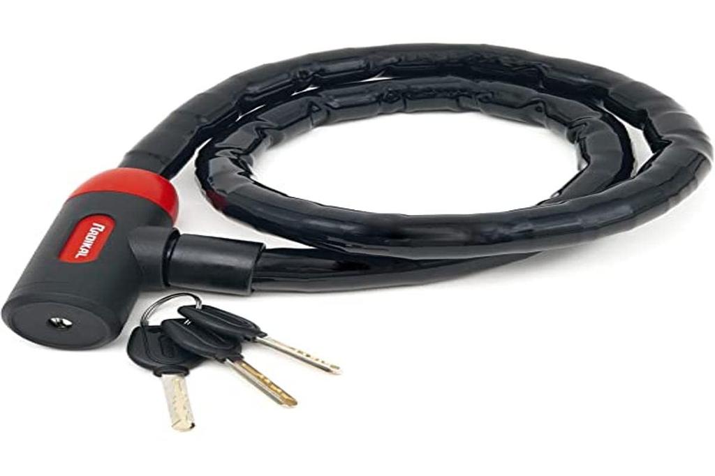 RADIKAL RK520 Articulating Padlock with Motorcycle Chain Flexible Articulating Ball Joint for Closing Armored Safety Steel Anti-Theft Bicycles,