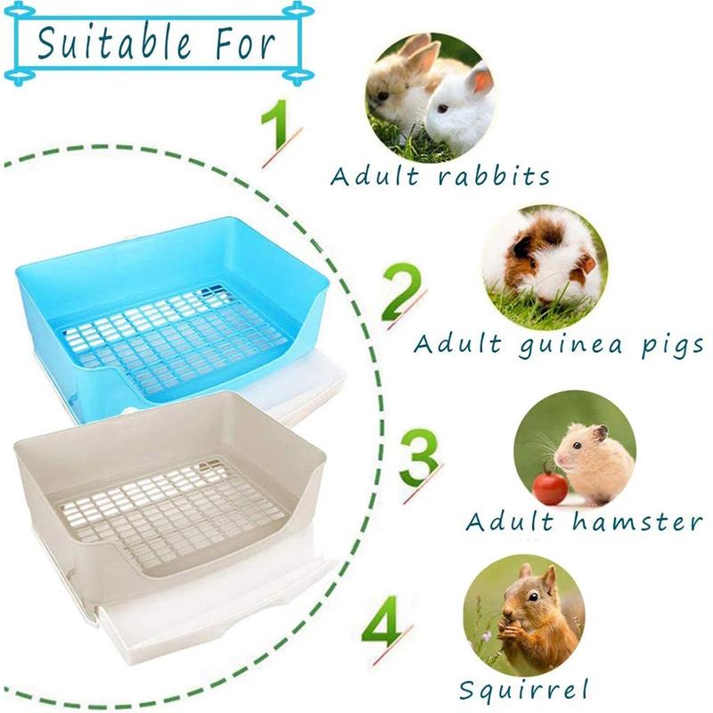 Pet Rabbit Large Drawer Toilet Anti-Overturning Fixed In Cage Small Animal Guinea Pig Adult Hamster Easy Clean Potty Trainer