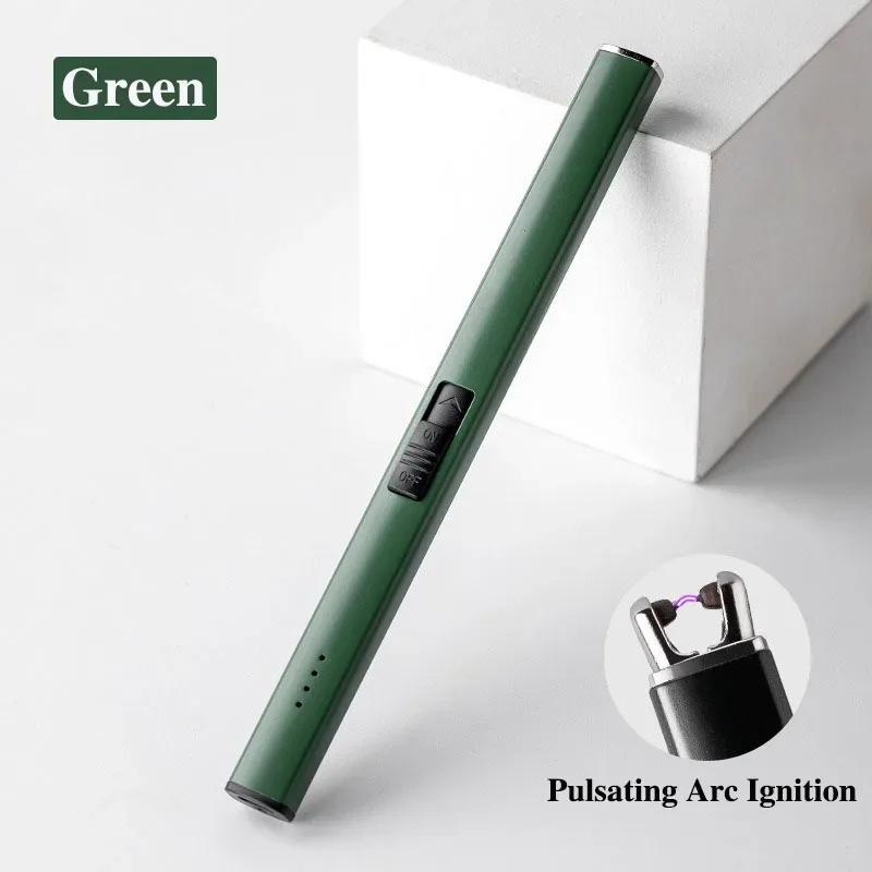 Personalized Arc Pulse Lighter 360 ° Windproof Cigarette Lighter USB Charging Candle Gas Stove Ignition Smoking Accessories