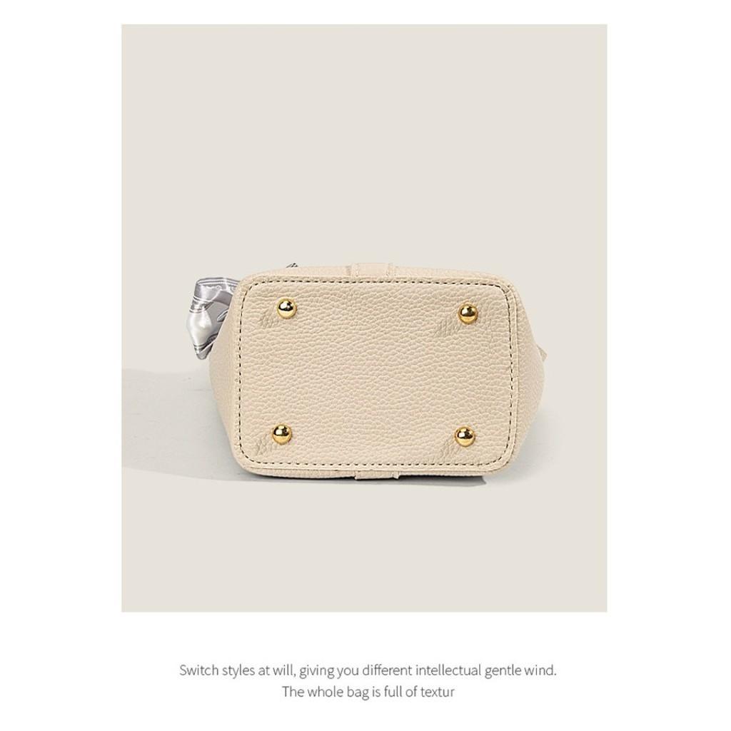 IELGY Fashion Silk Scarf Portable Bucket Bag, Texture Versatile Single Shoulder Crossbody