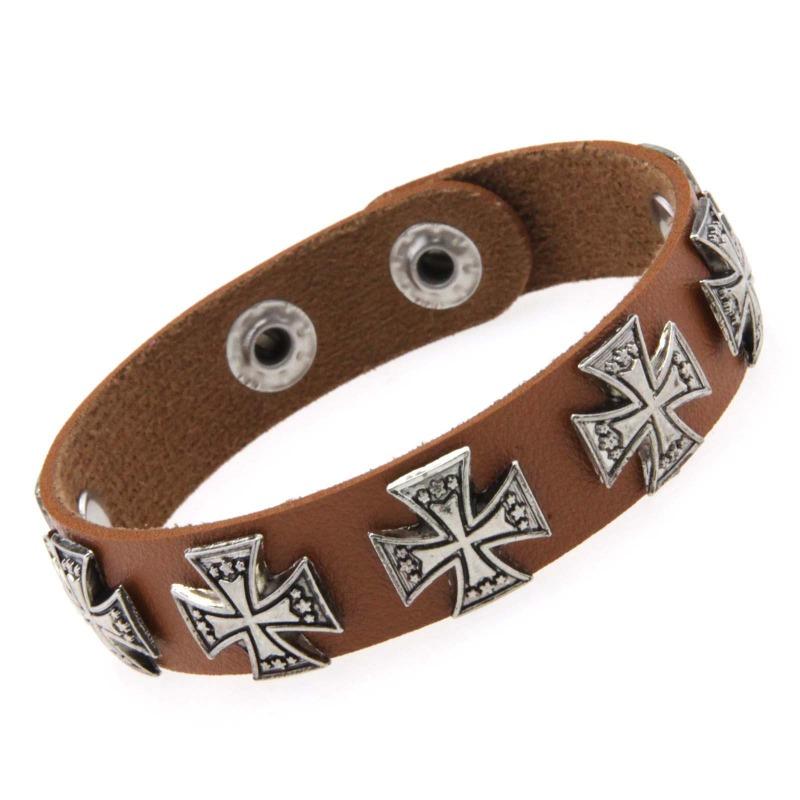 Hipster Hipster Female Personality Vintage Alloy Cross Hip Hop Bracelet Punk Stainless Steel Snap Bracelet