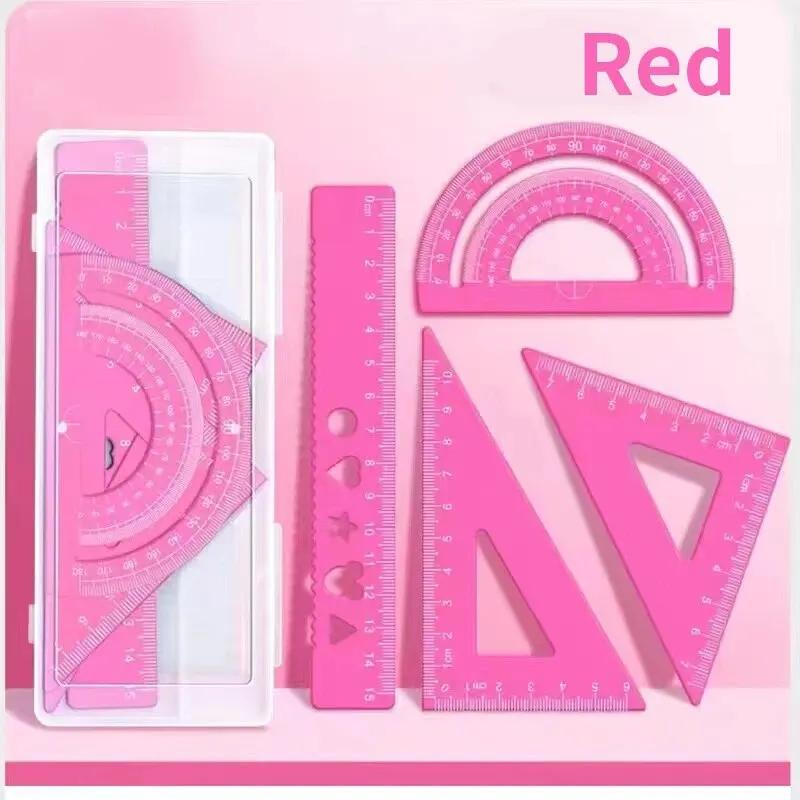 Набор металлических чертежных инструментов из 4 предметов с коробкой для хранения, набор измерительных линеек для студентов, многофункциональный набор