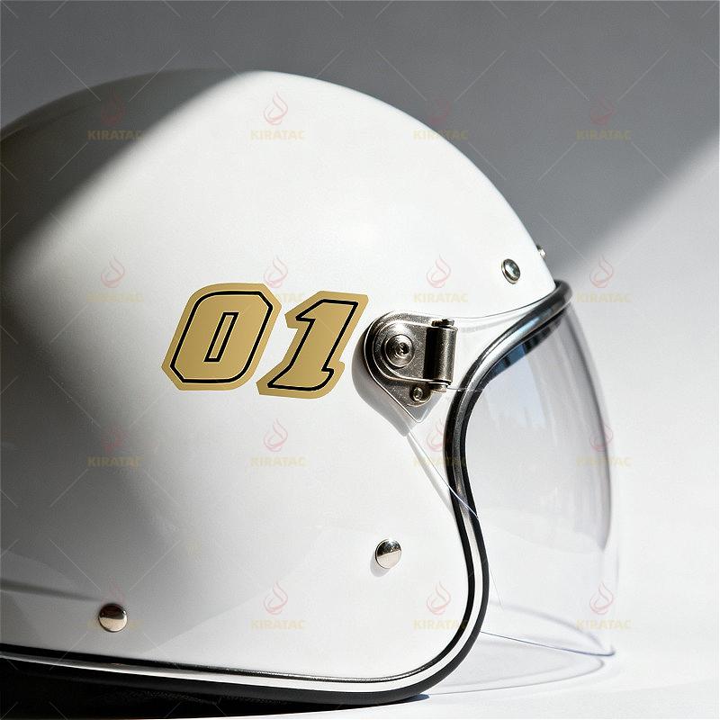 1 шт. Золотые наклейки с номерами для мотоцикла, водонепроницаемые, для бензобака, обтекателя, шлема, окон автомобиля, двери, корпуса скутера, виниловые наклейки