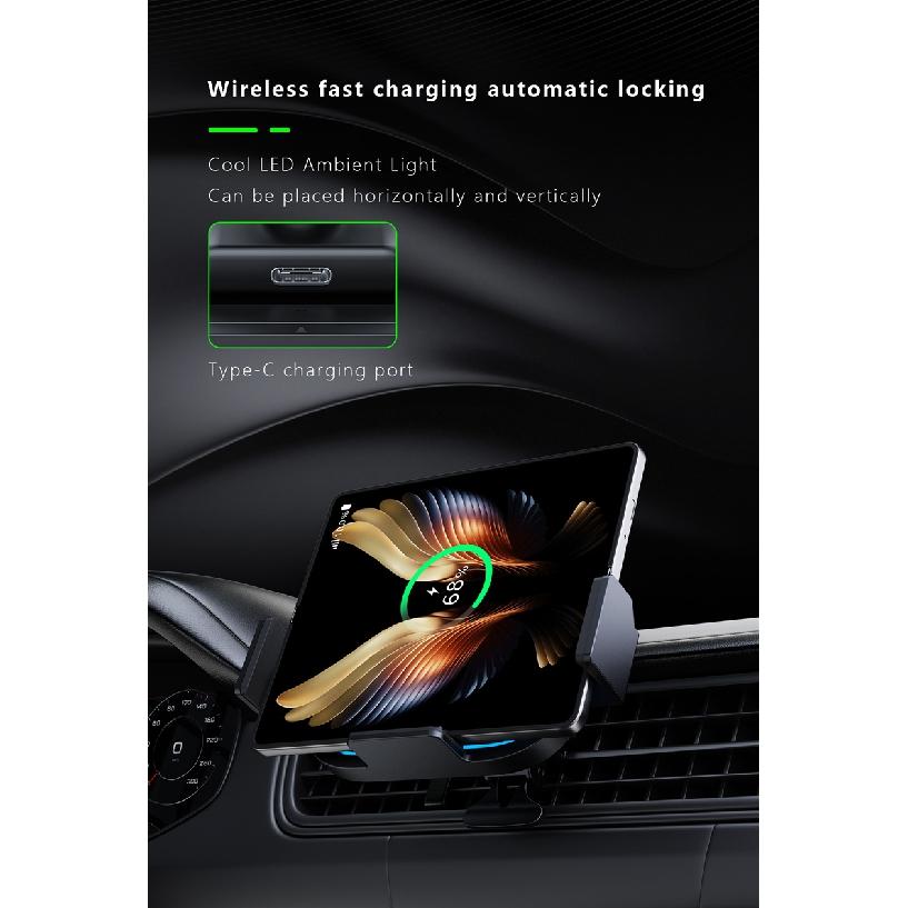 Беспроводное автомобильное зарядное устройство 15 Вт для Samsung Galaxy Z Fold 4 3 2 S23 iPhone 14 13 12 11, автоматический зажим, держатель для быстрой автомобильной зарядки
