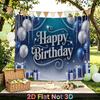 Party Backdrop Birthday Blue Silver Photo Booth Background Front Door Decor