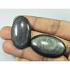37-39MM Верхний Серебряный Обсидиан Овальный Камень 2 Шт. Кабошон Россыпью Драгоценный Камень 88Cts. СК-4115