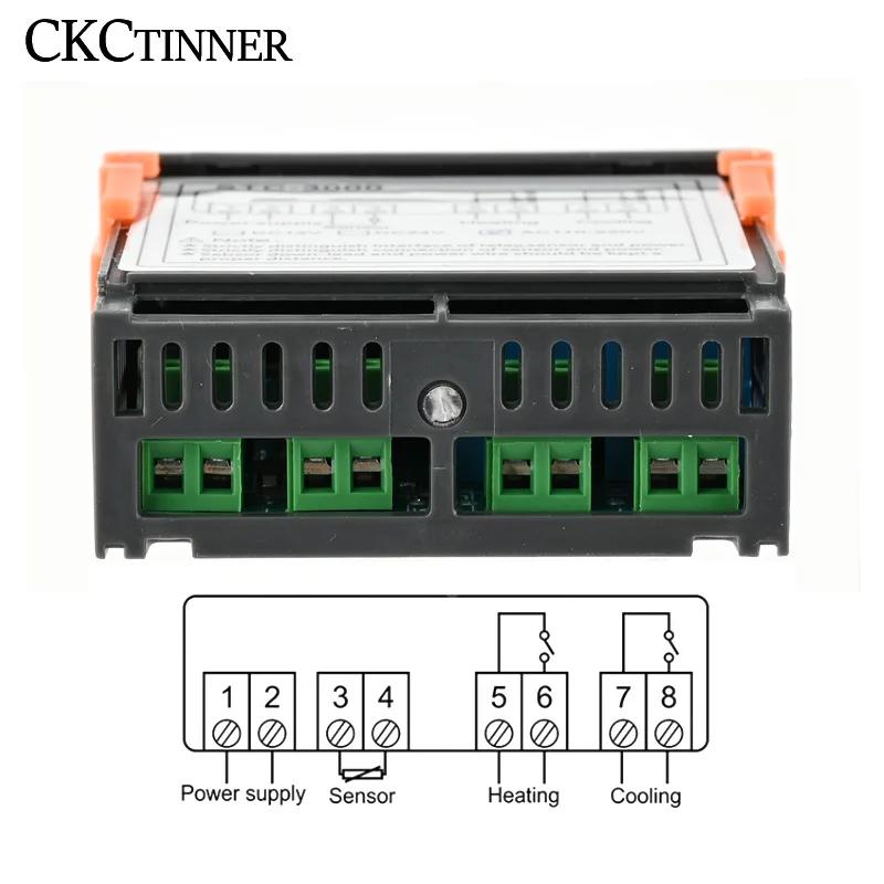 STC-3000 LED Digital Thermostat Temperature Controller Thermoregulator Relay Heating Cooling for Incubator AC 110-220V NTC