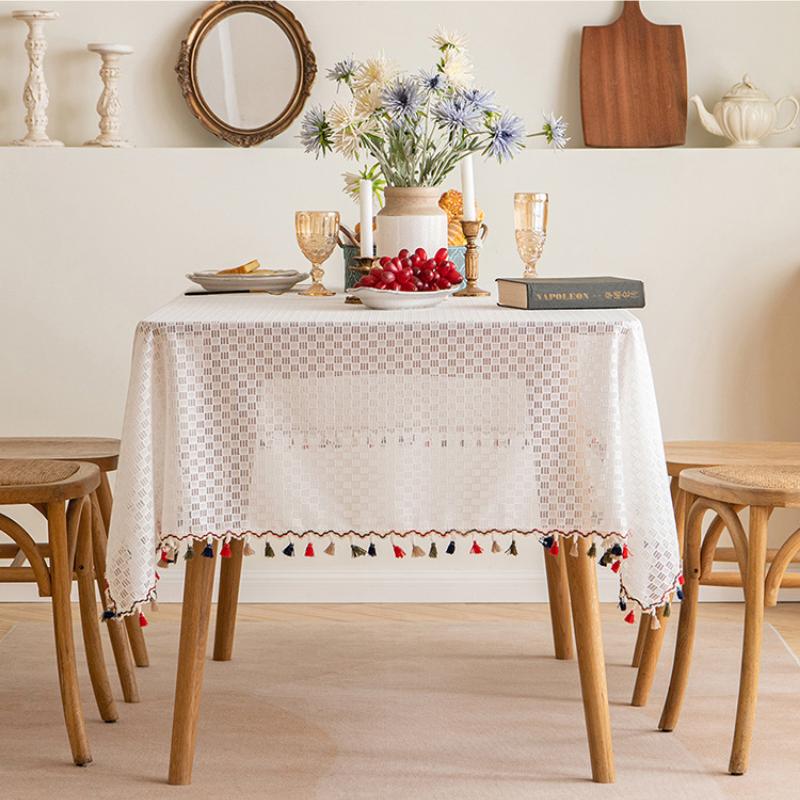 Lace Table Cloth Rectangle Outdoor Party Table White Table Cover Tablecloth for Table Farmhouse Kitchen Coffee Table Cover Cloth Round Table Cloths