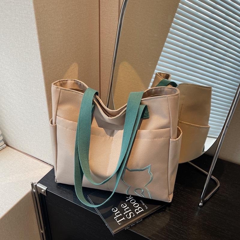 Холщовая сумка большой вместимости женская новая модная на плечо легкая сумка-тоут студенческая сумка для учебы сумка для поездок на работу