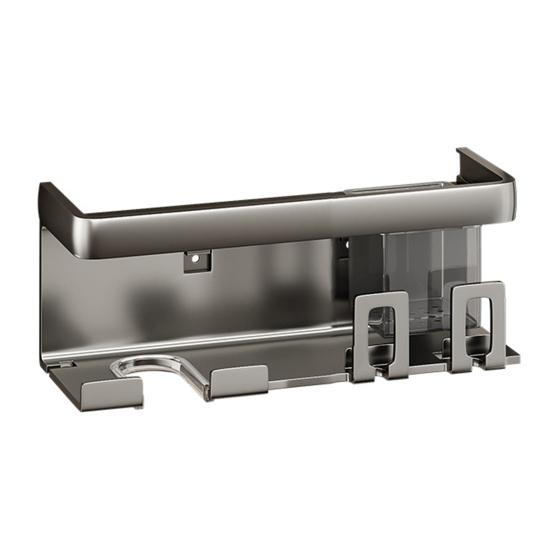 Держатель для фена с органайзером для зубной щетки и зубной пасты. Прочный, выдерживающий нагрузку, простой в установке.