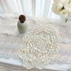 Vintage Hollow Lace Tablecloth Pastoral Placemat Pendulum Props Embroidery Lace Table Mat Embroidery Tablecloth Beige Korean