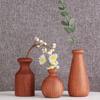 1PC New Ebony Wooden Vase Living Room Dried Flowers Vase Plants Solid Wood Pot Home Office Desk Decoration Accessories