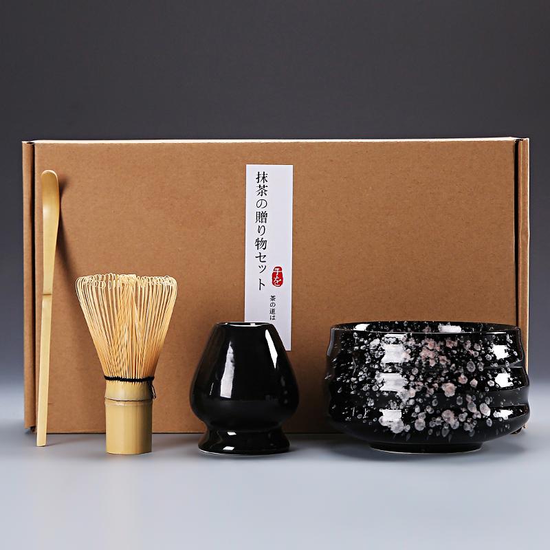 4 шт. Керамическая японская чаша для матча с ситечком Подарки Венчик для матча Ложка и подставка для чайной церемонии Чайная комната Доступно несколько вариантов