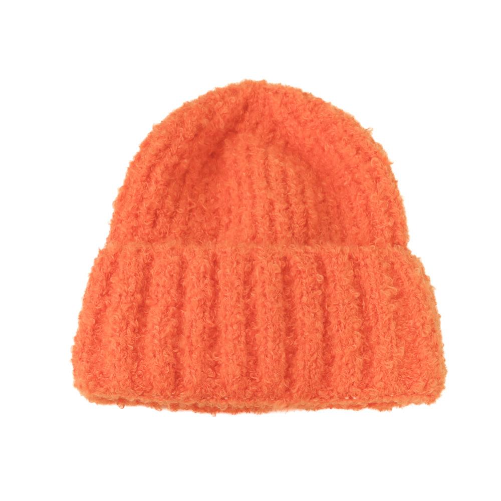 Korean Version of Women's Wool Hat Fashionable and Versatile Big Head Ear Protection Cold Cold Hat Solid Color Simple Hat