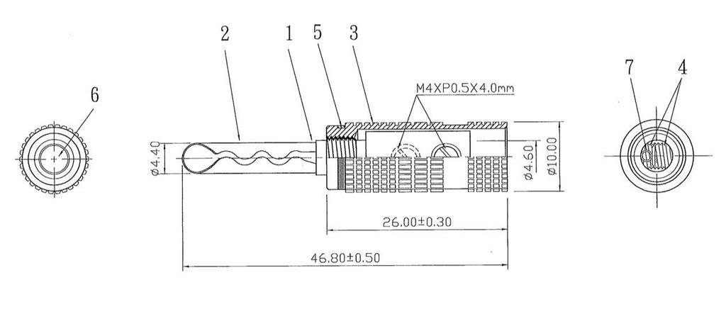 ONKODO BFA Type Banana Plug BP-146B Unpainted, Non-plated (phosphor Bronze) (8 Pieces)