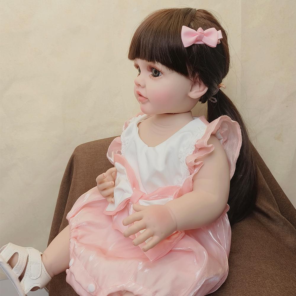 22-дюймовая кукла-реборн Бетти, мягкая силиконовая игрушка из винила с полным телом, реалистичная игрушка для новорожденного, парик для волос, подарки для детей, игрушки