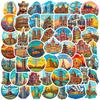50 Architecture World Landmarks Stickers Humanistic Landscape Creative Tourism City Notebook Luggage Waterproof
