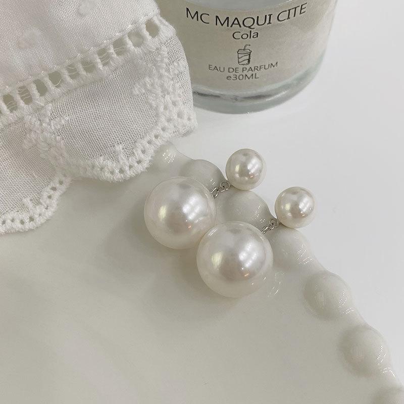 Корейская версия двух жемчужных сережек французские ретро-серьги элегантные темпераментные серьги для женщин новый стиль