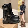 Martin Boots Women's Summer Thin 2025 New Thin Boots Thick-soled Versatile Belt Buckle Retro British Style Short Boots