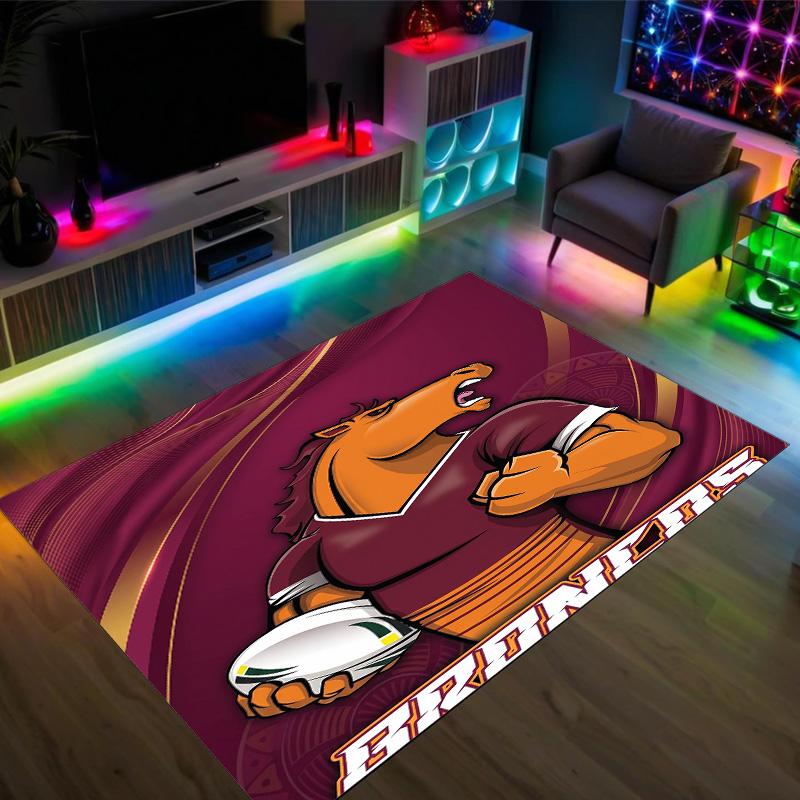 Дизайн Brisbane Broncos Кристальный Велюровый Ковер Уютный Не?Нескользящий ковер с принтом для спальни, гостиной, прихожей