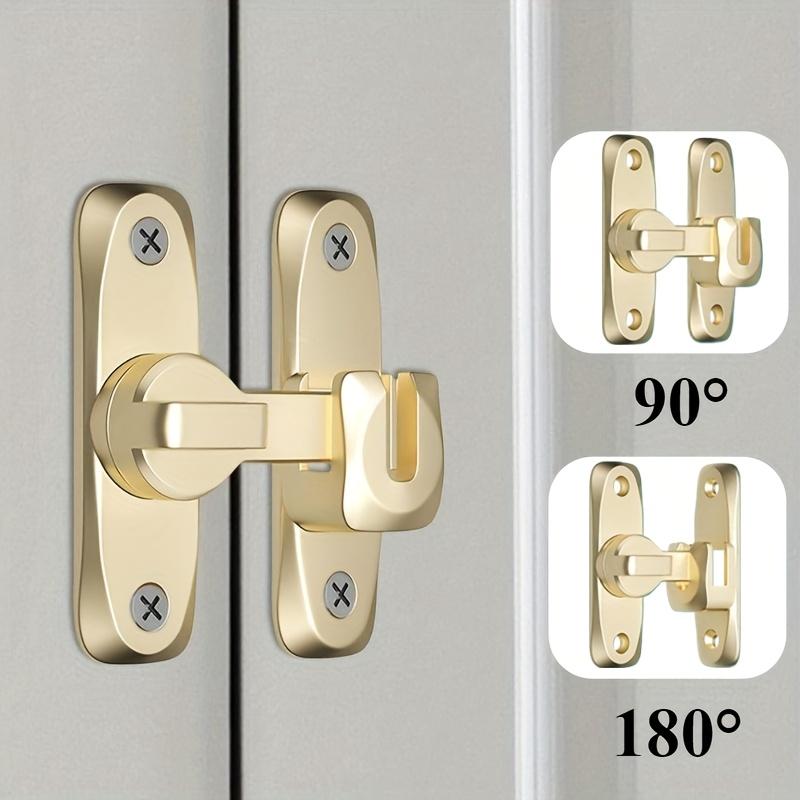 Замок для амбарной двери 90/180 градусов - Не требующий сверления, из цинкового сплава, откидной засов для раздвижной калитки, портативный замок для безопасности двери для кухонного шкафа