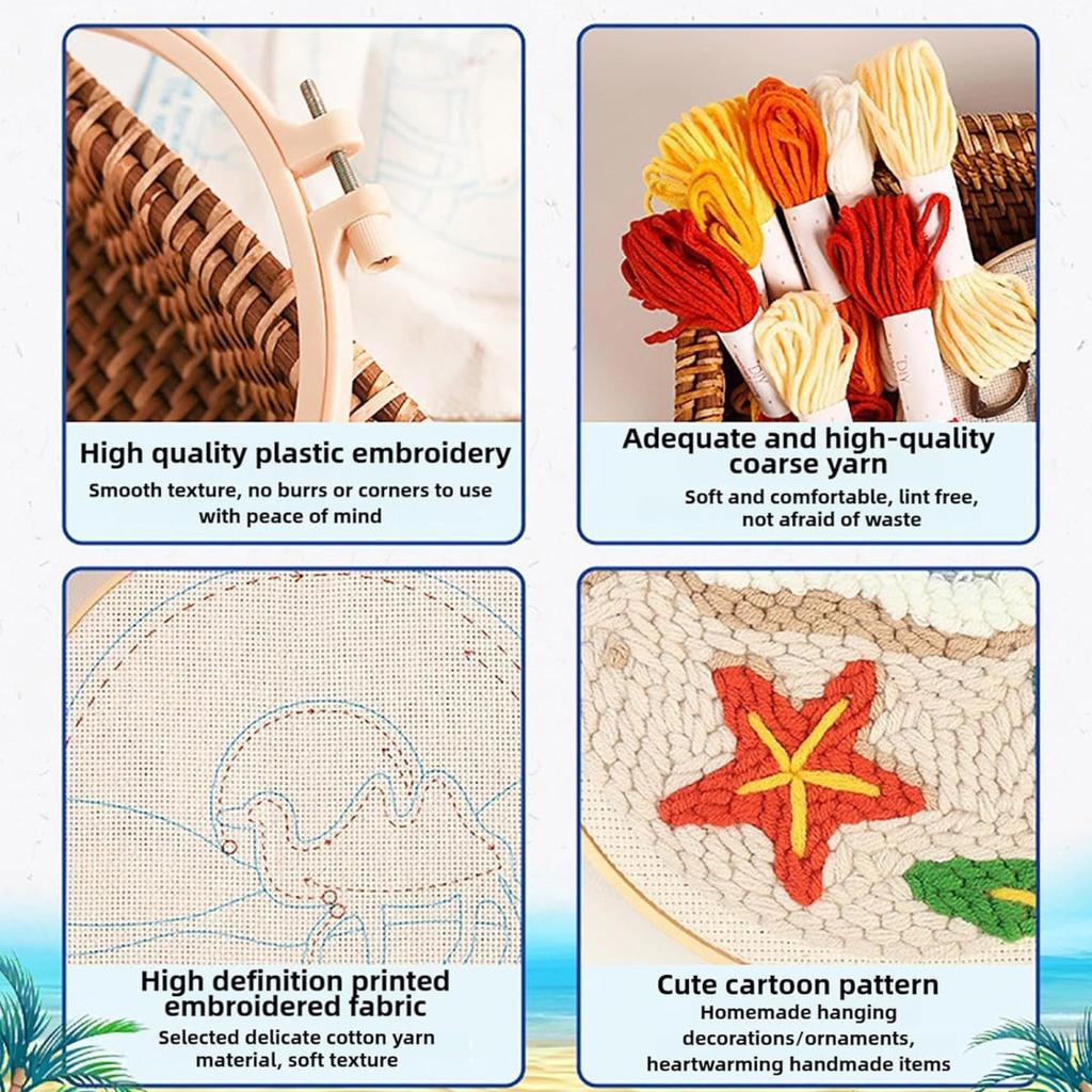 Набор игл для вышивания Yousheng для начинающих, набор игл для вышивания с пяльцами и ножницами, набор для начинающих для вышивания с помощью игл для вышивания своими руками для взрослых и детей
