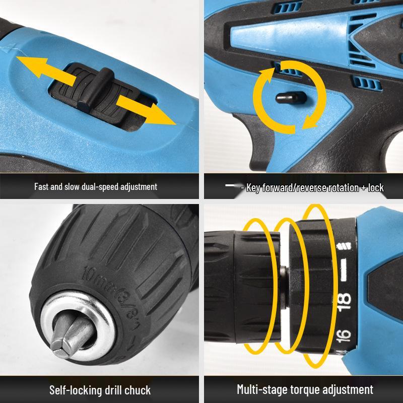 Набор: Ручная дрель-шуруповерт Makita 12V с литий-ионным аккумулятором для домашнего использования