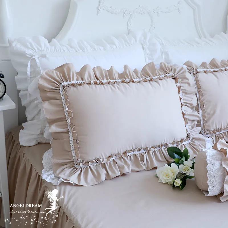 Две пары кружевных хлопковых наволочек «Принцесса» с двойными рюшами