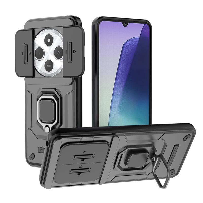 Для Xiaomi Poco C75 Чехол Крышка Poco C75 Capas Бампер для телефона Задняя Противоударная Сдвижная Защитное кольцо для объектива Держатель Fundas Poco C75 C 75