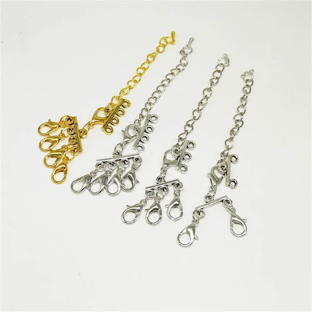 Цепь для самостоятельного изготовления ювелирных изделий, фурнитура для многослойных ожерелий, браслетов, соединители, многорядные застежки