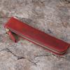 Zipper Cowhide Pencil Case Handmade Pen Sleeve Pouch Retro Leather Pen Bag Office Supplies