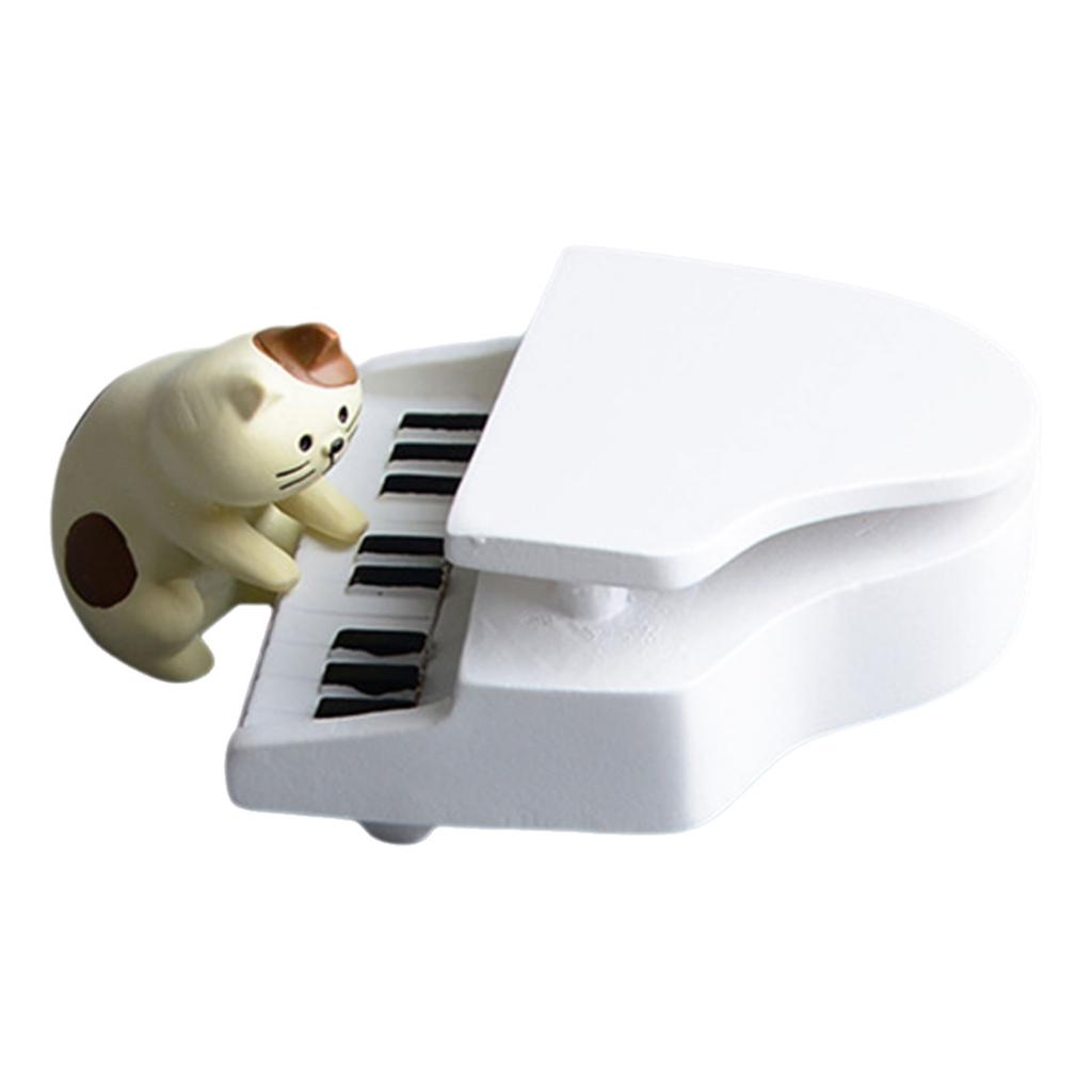 Миниатюрные кошки-пианисты, набор скульптур и украшений, фигурки кошек и пианино для украшения гостиной и рабочего стола
