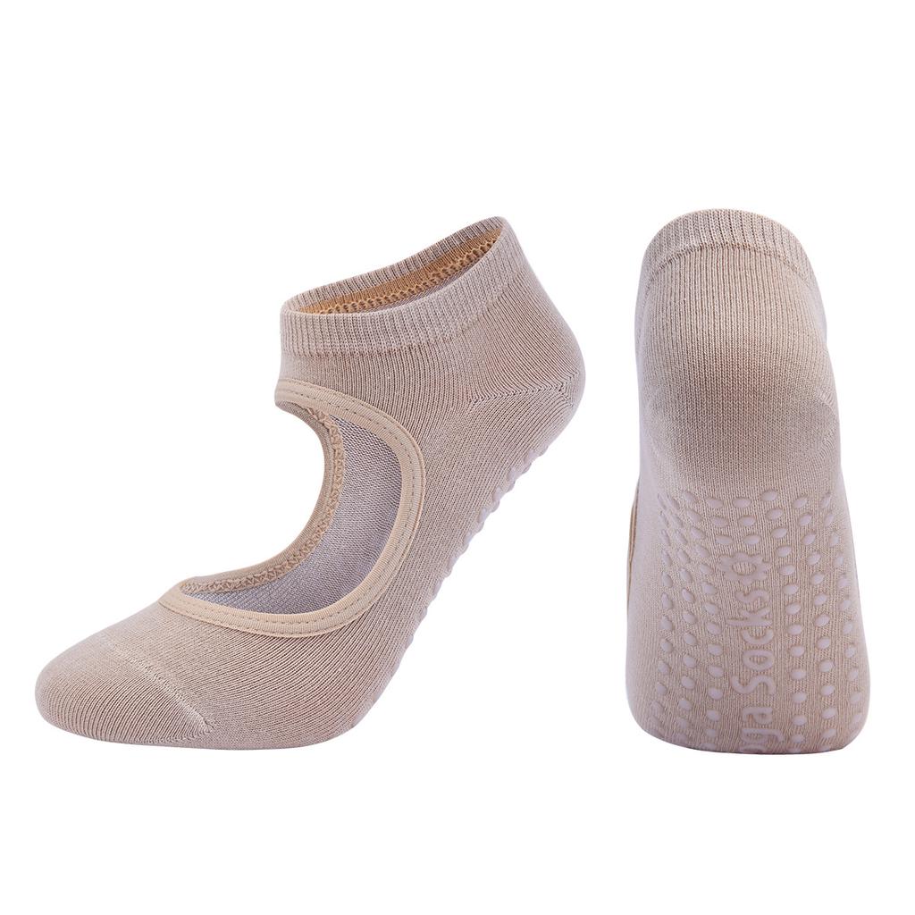 Women Sports Yoga Socks Anti Skid Breathable Fitness Pilates Socks Dancing Gym Heel Non Slip Cotton Sock