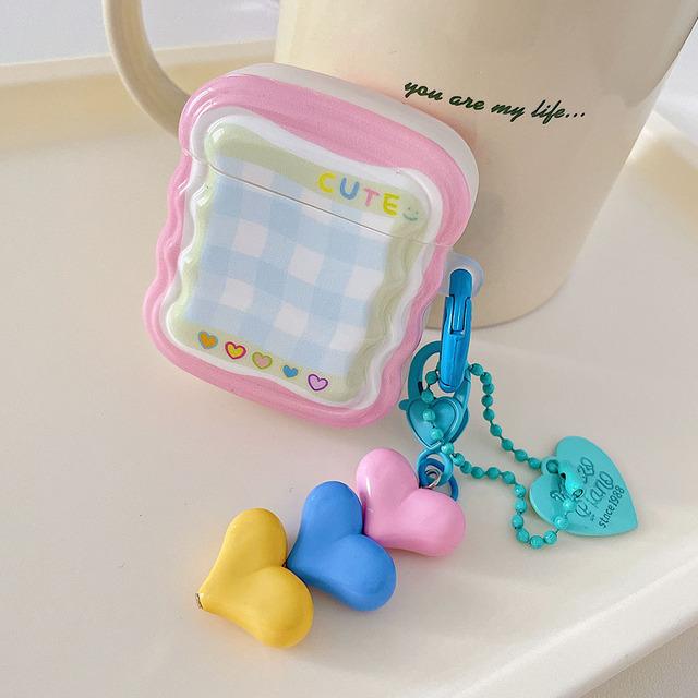 Чехол для наушников INS Heart Windmil для AirPods AirPod 2 3, чехол с милым медведем и разноцветными бусинами, подвеска, мягкий силиконовый чехол для AirPods Pro