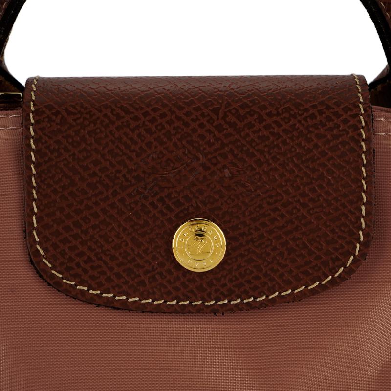 Longchamp Le Pliage 17 Логотип бренда Застежка-молния Нейлон Сумка-тоут формы пельменя Женские сумки-тоут Розовый чай 34175089P96