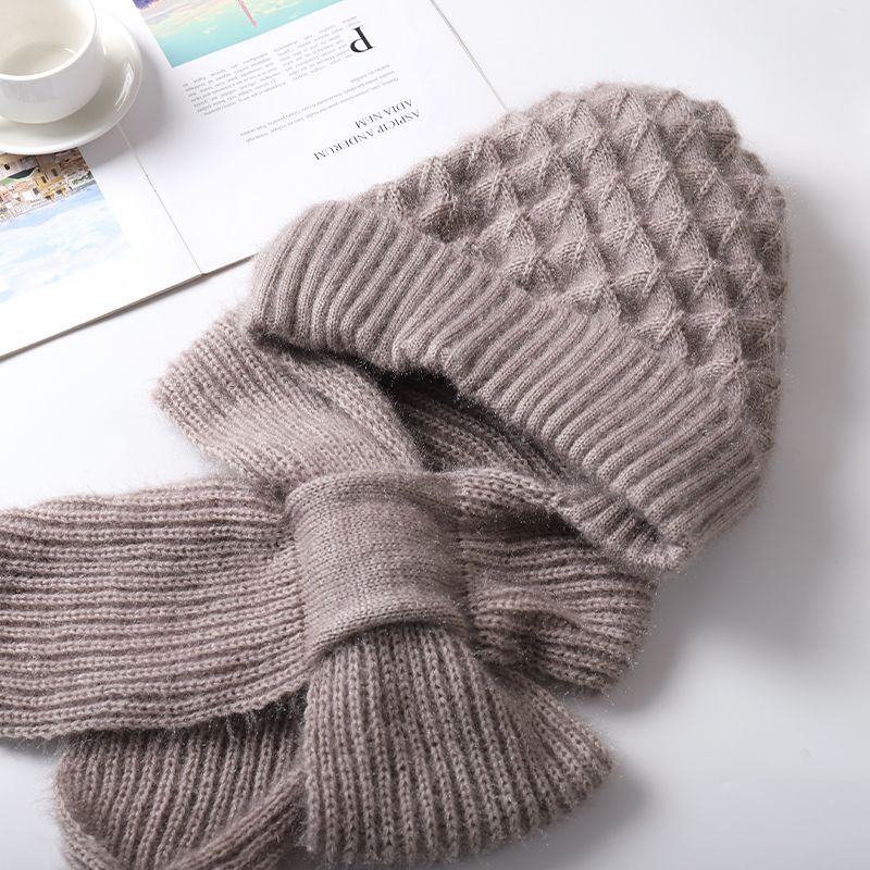 Новая шапка с утолщенной осенне-зимней шапкой, вязаная из пряжи, женская теплая сетка, красная шапка с противохолодной беличьей нитью