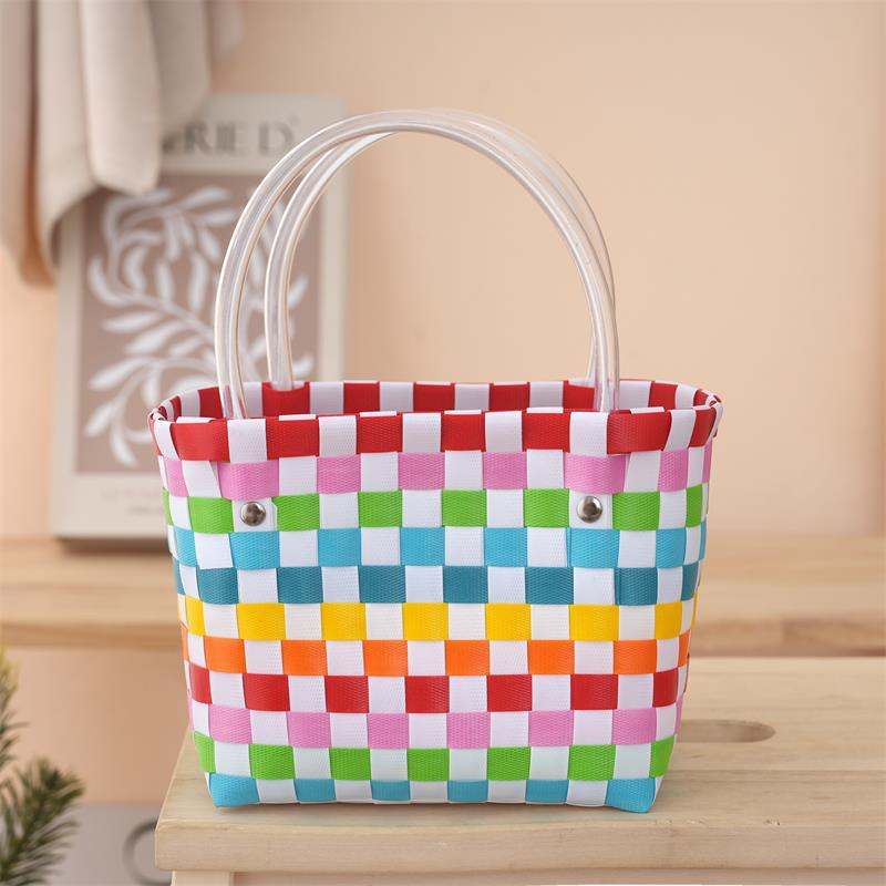 Sweet and Cute Handbag Handwoven Bag with Gift Basket Fashion Vegetable Basket Bag Versatile Beach Bag