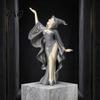 Contemporary Art Figurine Mysterious Black Cloak Witch Queen Resin Statue, Gothic Elegant Female Exquisite Craft Figurine, Dark Sculpture for Entryway