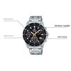 Casio Многофункциональные часы Edifice с водозащитой Минималистичные Универсальные Кварцевый механизм Стальной браслет Мужские часы Черные EFV-540D-1A9VUPRD