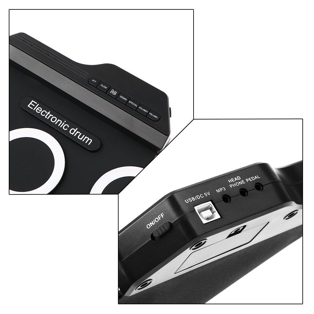 Портативная складная USB электронная барабанная установка - Силиконовый джазовый тренировочный набор