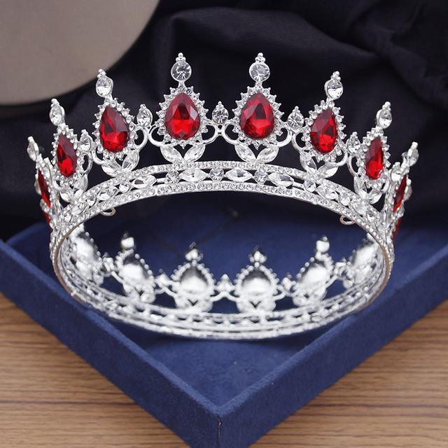Королевские королевские тиары и короны красные, фиолетовые, кофейные, хрустальные диадемы, свадебные короны, свадебные украшения для волос, аксессуары для невесты
