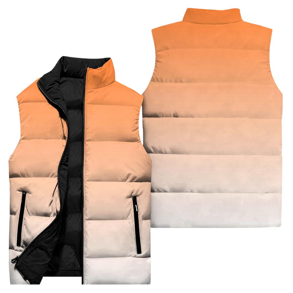 Ladies' Casual And Fashionable Sleeveless Vest Gradient Color Printing Cotton Jacket