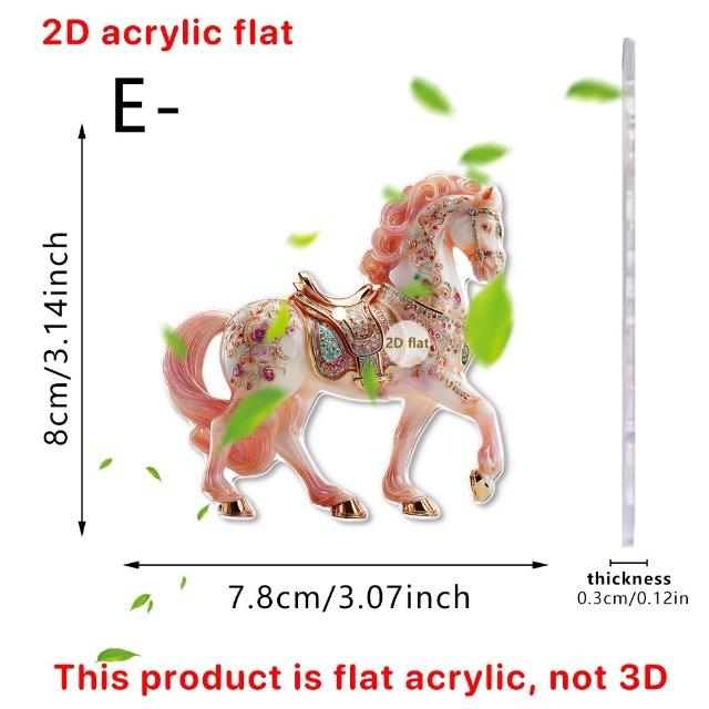 Акриловый брелок для ключей в виде лошади и подвесной декор - Золотистый/Эбеновый, мультяшный стиль, украшение для автомобиля, рюкзака, дома, подарок на фестиваль