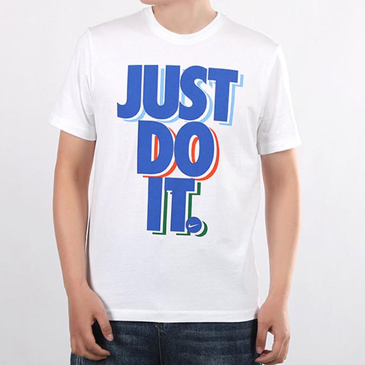 Nike T Shirts Men's White Crew Neck Moderate Straight Fit CK2784-100